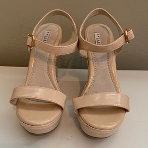 Tan Patent Leather Wedge